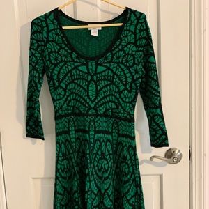 Green and Black Sweater Dress
